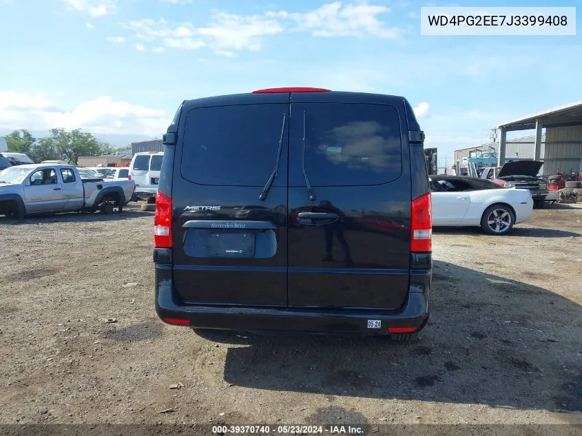 2018 Mercedes-Benz Metris VIN: WD4PG2EE7J3399408 Lot: 39370740