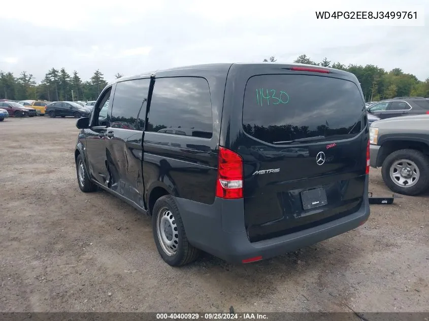 2018 Mercedes-Benz Metris VIN: WD4PG2EE8J3499761 Lot: 40400929