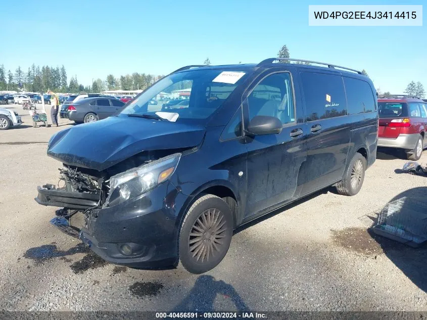 2018 Mercedes-Benz Metris VIN: WD4PG2EE4J3414415 Lot: 40456591