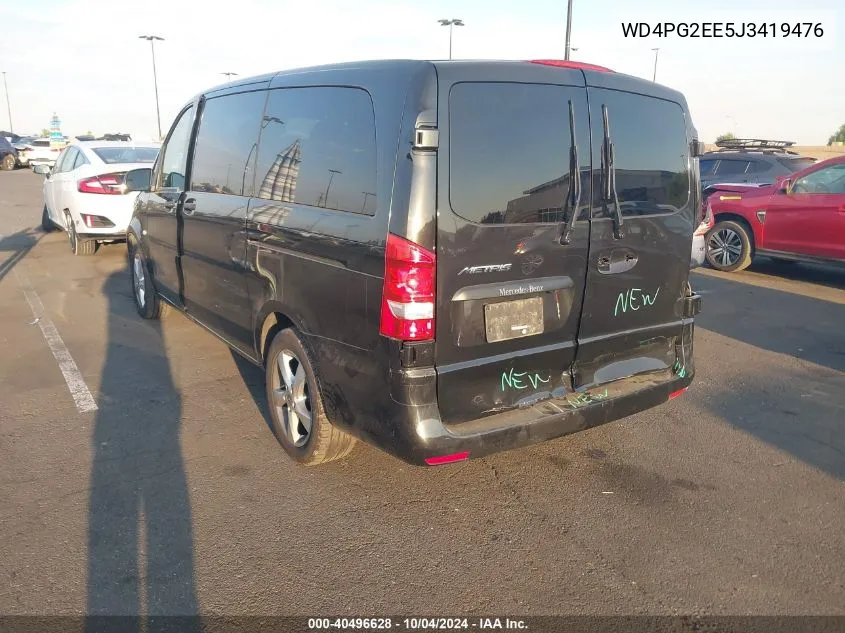 2018 Mercedes-Benz Metris VIN: WD4PG2EE5J3419476 Lot: 40496628