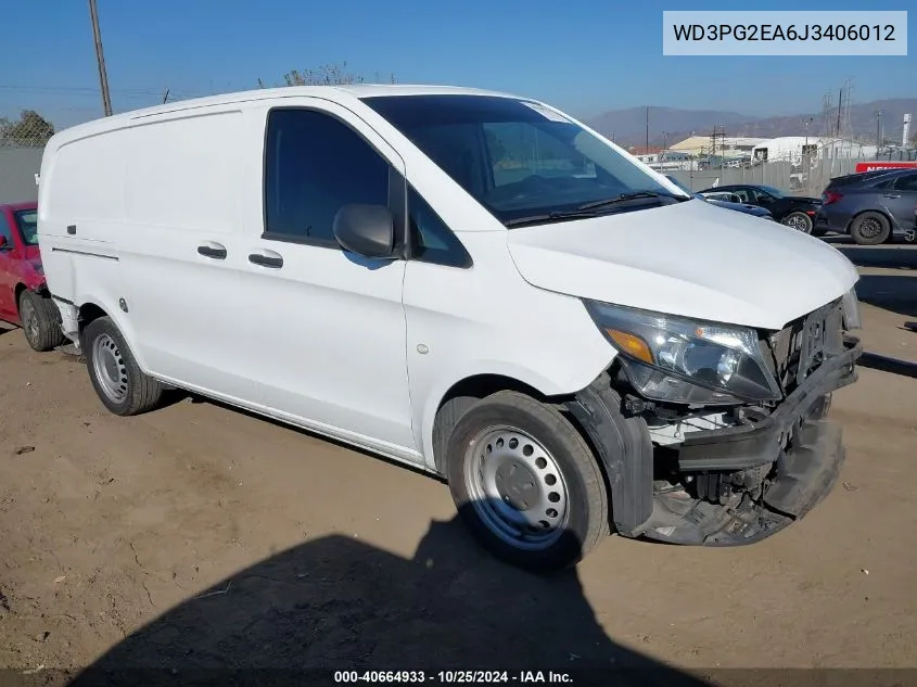 2018 Mercedes-Benz Metris VIN: WD3PG2EA6J3406012 Lot: 40664933