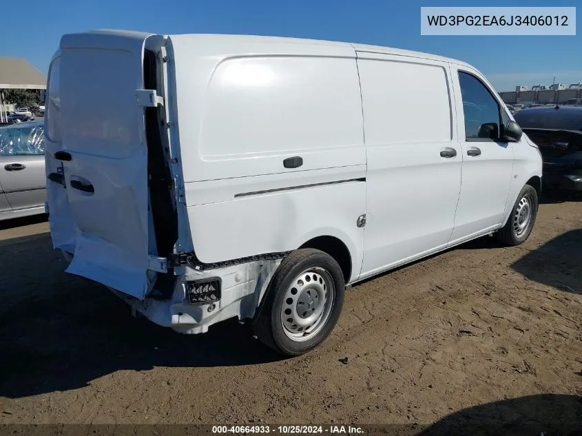 2018 Mercedes-Benz Metris VIN: WD3PG2EA6J3406012 Lot: 40664933