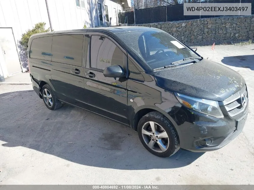 2018 Mercedes-Benz Metris VIN: WD4PG2EEXJ3403497 Lot: 40804692