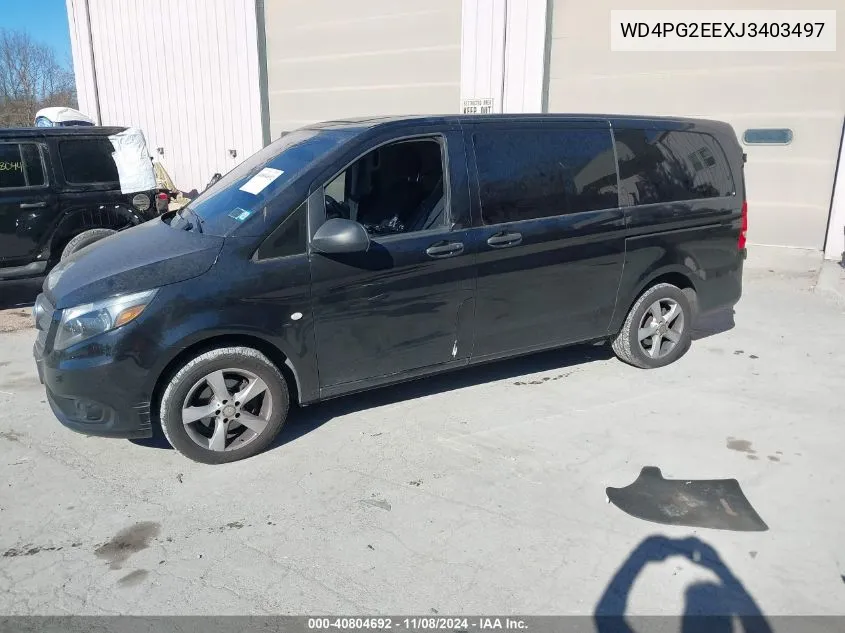 2018 Mercedes-Benz Metris VIN: WD4PG2EEXJ3403497 Lot: 40804692