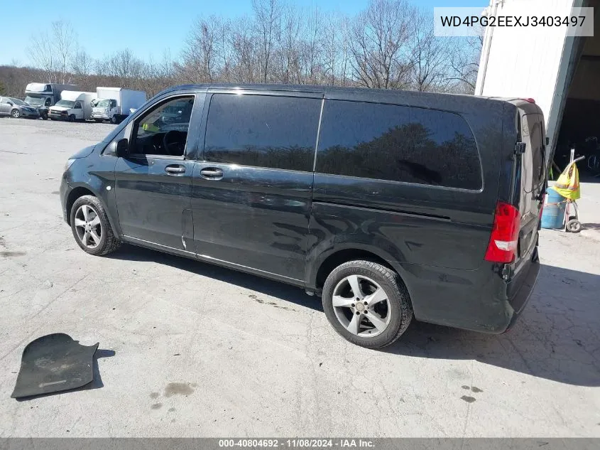 2018 Mercedes-Benz Metris VIN: WD4PG2EEXJ3403497 Lot: 40804692