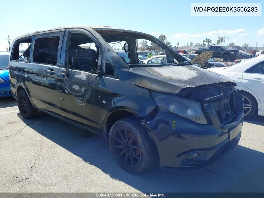 2019 Mercedes-Benz Metris VIN: WD4PG2EE0K3506283 Lot: 40729831