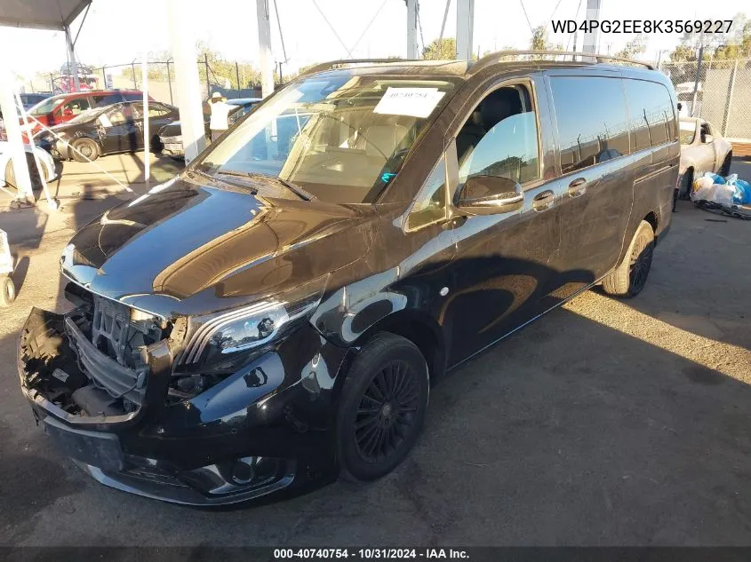 2019 Mercedes-Benz Metris VIN: WD4PG2EE8K3569227 Lot: 40740754