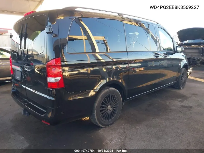 2019 Mercedes-Benz Metris VIN: WD4PG2EE8K3569227 Lot: 40740754