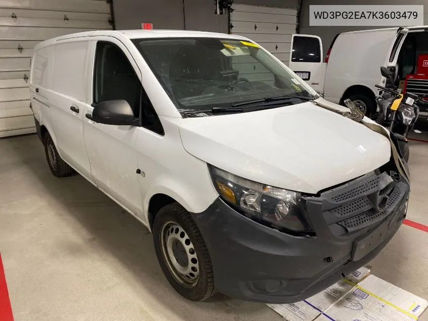 2019 Mercedes-Benz Metris VIN: WD3PG2EA7K3603479 Lot: 40927365