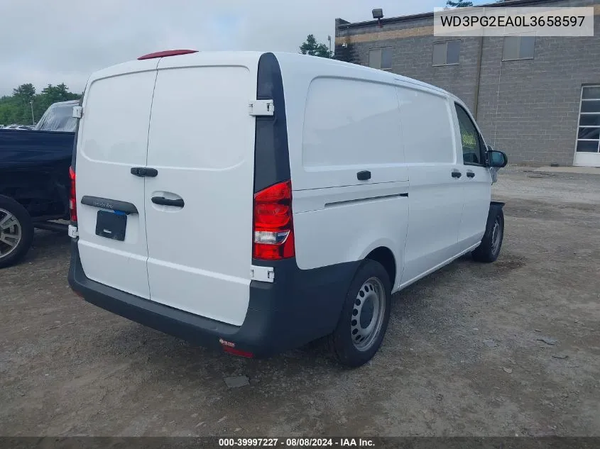 2020 Mercedes-Benz Metris VIN: WD3PG2EA0L3658597 Lot: 39997227