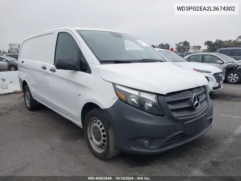 2020 Mercedes-Benz Metris VIN: WD3PG2EA2L3674302 Lot: 40583549