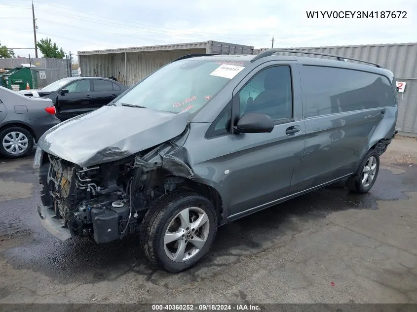 2022 Mercedes-Benz Metris VIN: W1YV0CEY3N4187672 Lot: 40360252