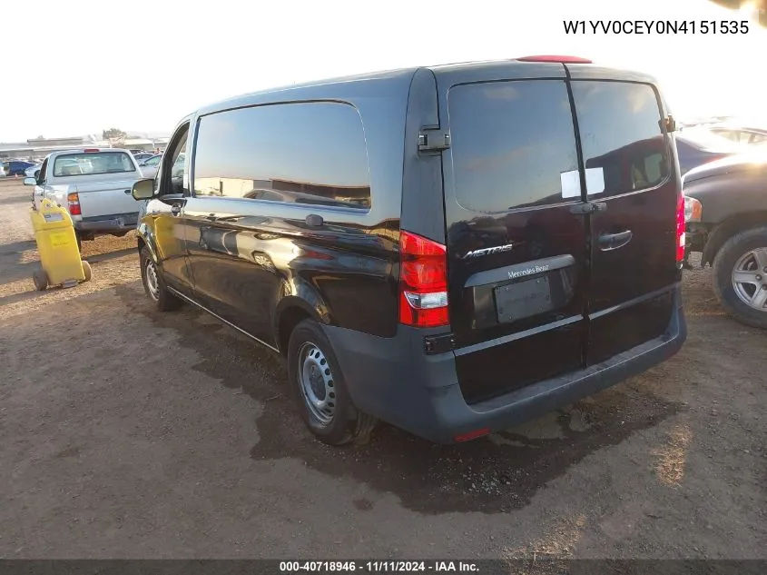 2022 Mercedes-Benz Metris VIN: W1YV0CEY0N4151535 Lot: 40718946