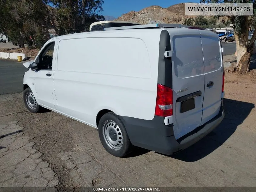 2022 Mercedes-Benz Metris VIN: W1YV0BEY2N4149425 Lot: 40727307