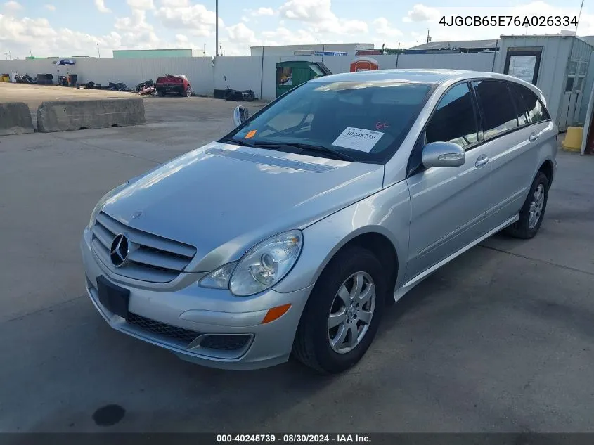 2006 Mercedes-Benz R 350 4Matic VIN: 4JGCB65E76A026334 Lot: 40245739