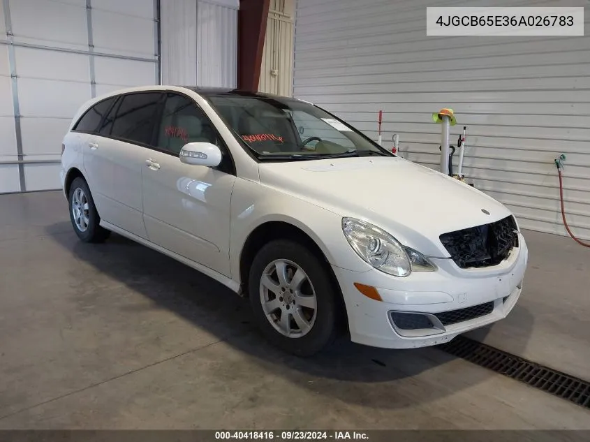 2006 Mercedes-Benz R 350 4Matic VIN: 4JGCB65E36A026783 Lot: 40418416