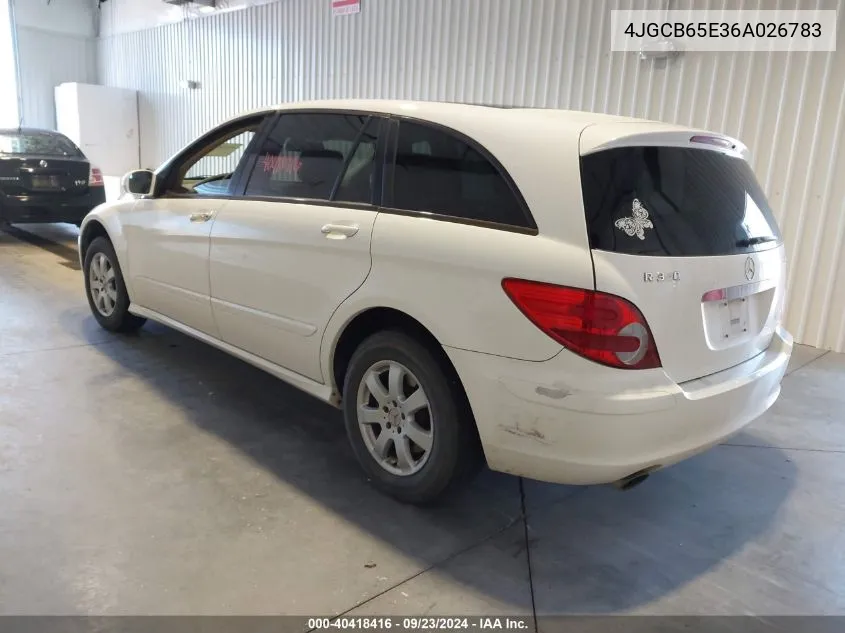 2006 Mercedes-Benz R 350 4Matic VIN: 4JGCB65E36A026783 Lot: 40418416