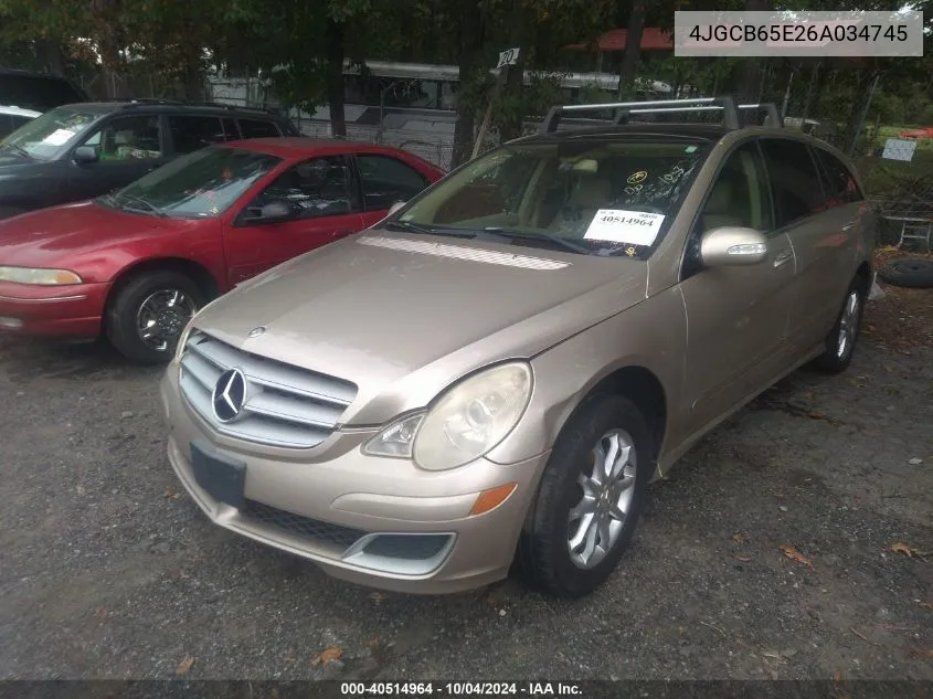 2006 Mercedes-Benz R 350 4Matic VIN: 4JGCB65E26A034745 Lot: 40514964