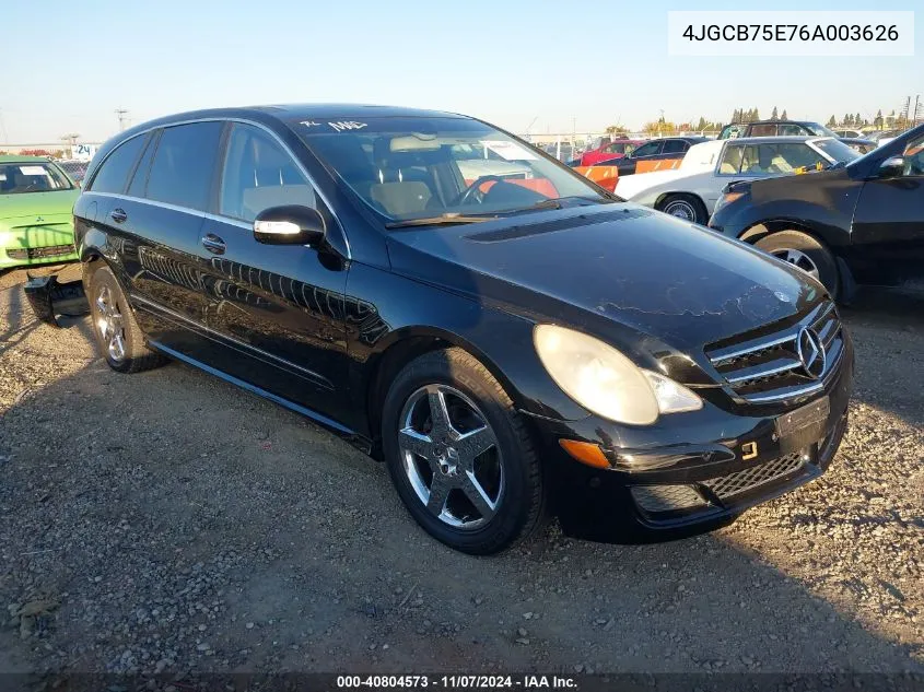 2006 Mercedes-Benz R 500 4Matic VIN: 4JGCB75E76A003626 Lot: 40804573