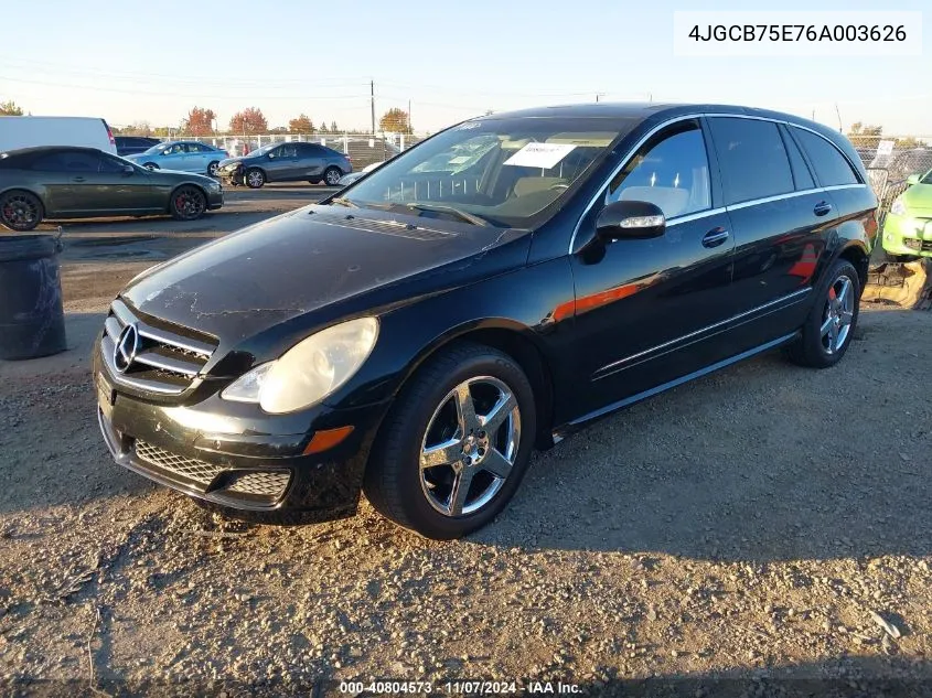 2006 Mercedes-Benz R 500 4Matic VIN: 4JGCB75E76A003626 Lot: 40804573