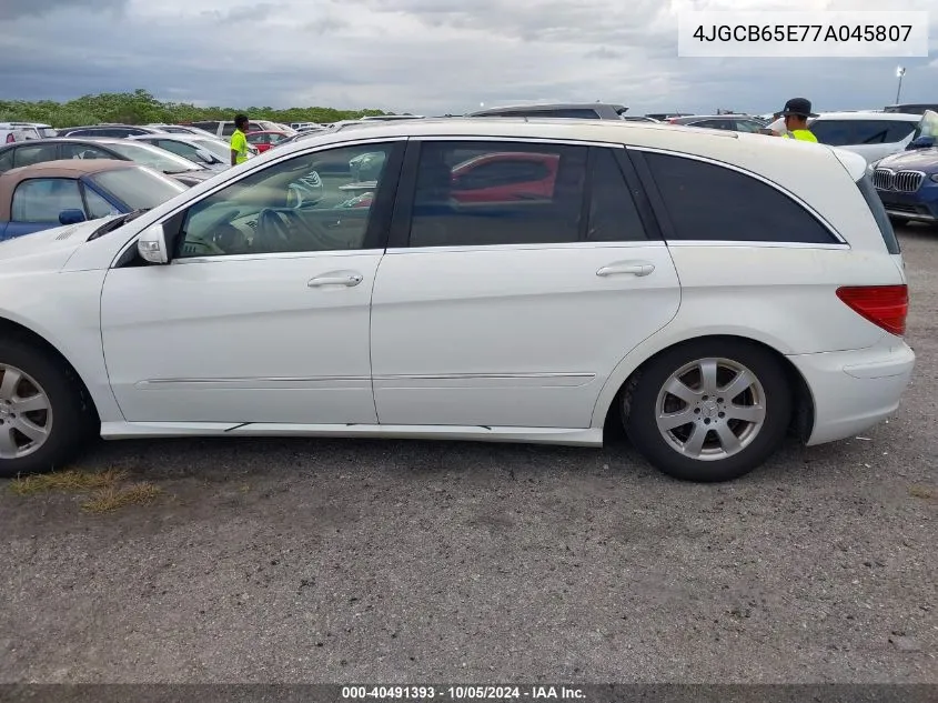 2007 Mercedes-Benz R 350 VIN: 4JGCB65E77A045807 Lot: 40491393