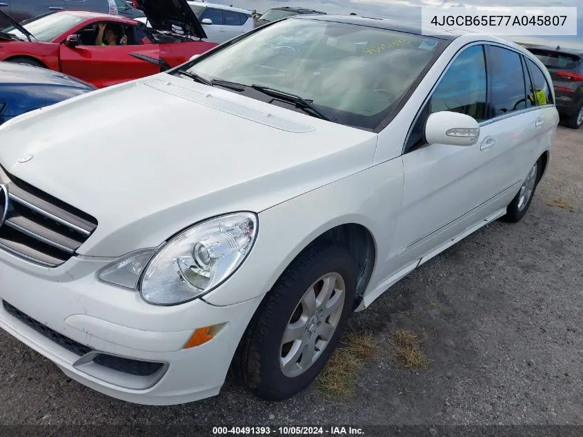 2007 Mercedes-Benz R 350 VIN: 4JGCB65E77A045807 Lot: 40491393