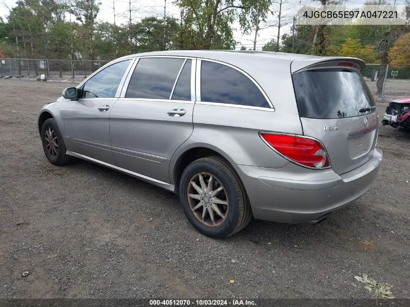 2007 Mercedes-Benz R 350 4Matic VIN: 4JGCB65E97A047221 Lot: 40512070