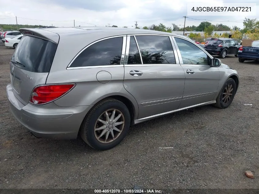 2007 Mercedes-Benz R 350 4Matic VIN: 4JGCB65E97A047221 Lot: 40512070