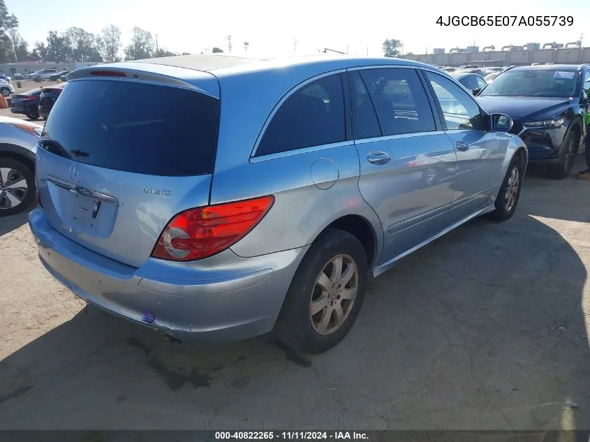 2007 Mercedes-Benz R 350 VIN: 4JGCB65E07A055739 Lot: 40822265