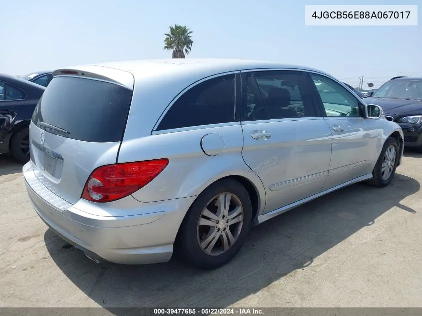 2008 Mercedes-Benz R 350 VIN: 4JGCB56E88A067017 Lot: 39477685