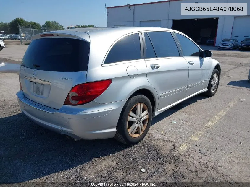 2008 Mercedes-Benz R 350 4Matic VIN: 4JGCB65E48A078068 Lot: 40377516