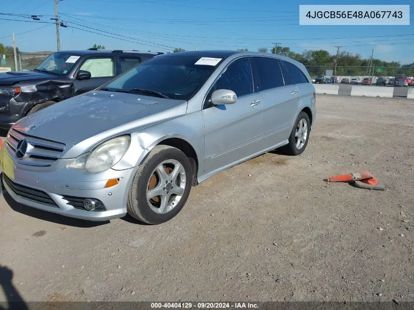 2008 Mercedes-Benz R 350 VIN: 4JGCB56E48A067743 Lot: 40404129