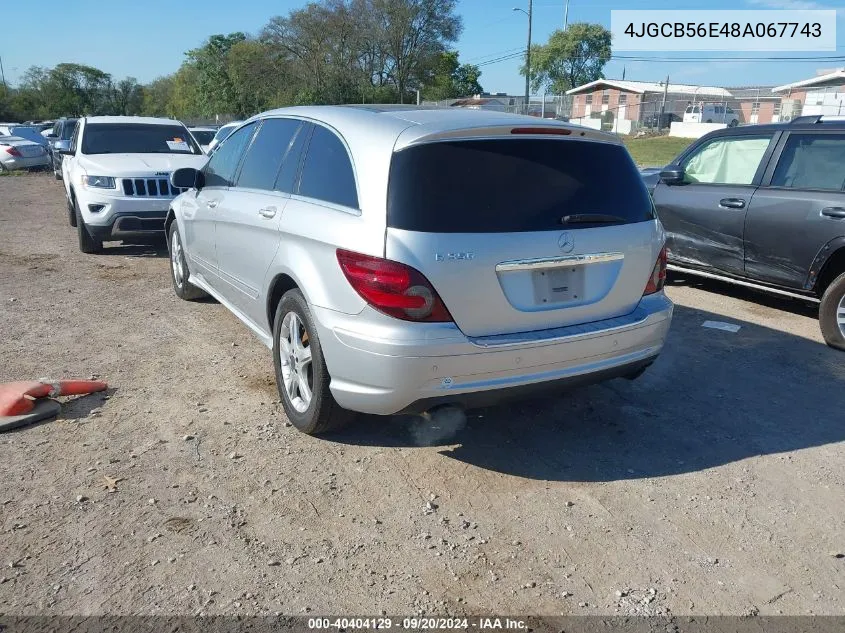 2008 Mercedes-Benz R 350 VIN: 4JGCB56E48A067743 Lot: 40404129