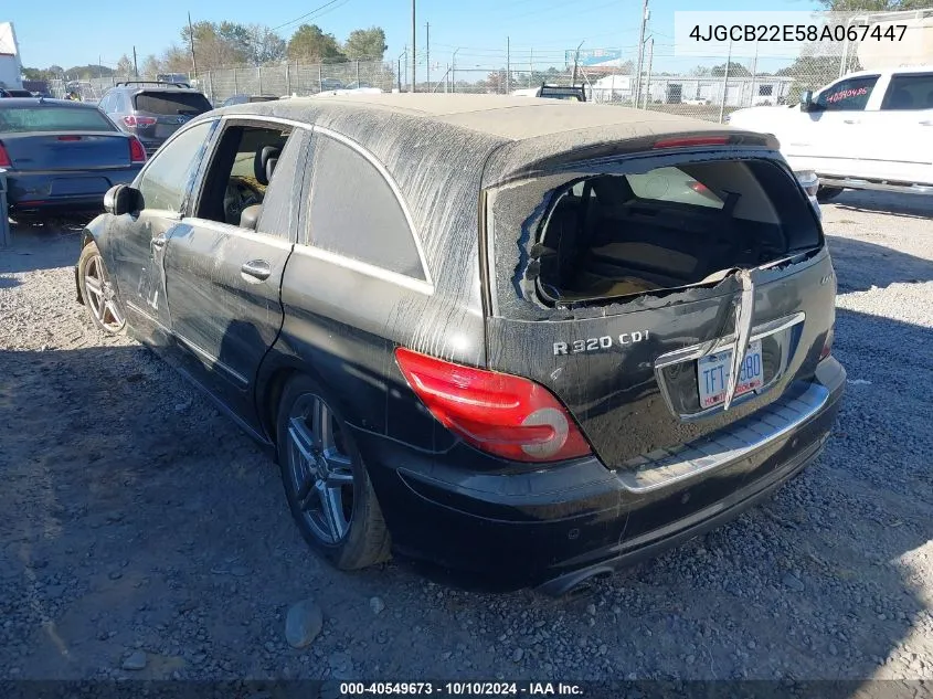 2008 Mercedes-Benz R 320 Cdi 4Matic VIN: 4JGCB22E58A067447 Lot: 40549673