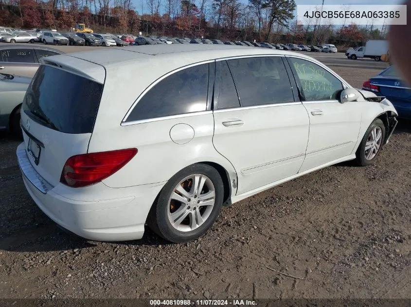 2008 Mercedes-Benz R 350 VIN: 4JGCB56E68A063385 Lot: 40810988