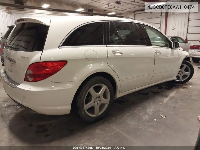 2010 Mercedes-Benz R 350 4Matic VIN: 4JGCB6FE6AA110474 Lot: 40674908