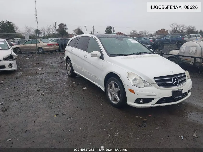 2010 Mercedes-Benz R 350 4Matic VIN: 4JGCB6FE4AA108626 Lot: 40827282