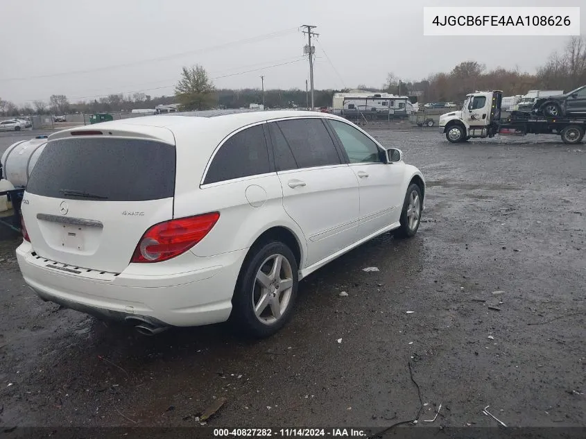 2010 Mercedes-Benz R 350 4Matic VIN: 4JGCB6FE4AA108626 Lot: 40827282