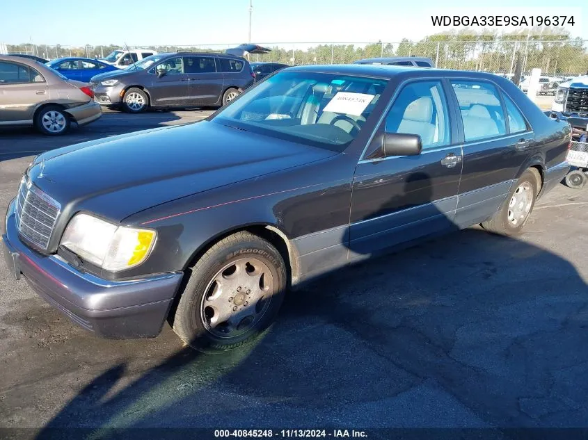 1995 Mercedes-Benz S 320 VIN: WDBGA33E9SA196374 Lot: 40845248