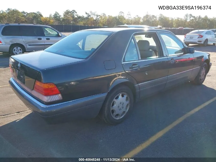 1995 Mercedes-Benz S 320 VIN: WDBGA33E9SA196374 Lot: 40845248