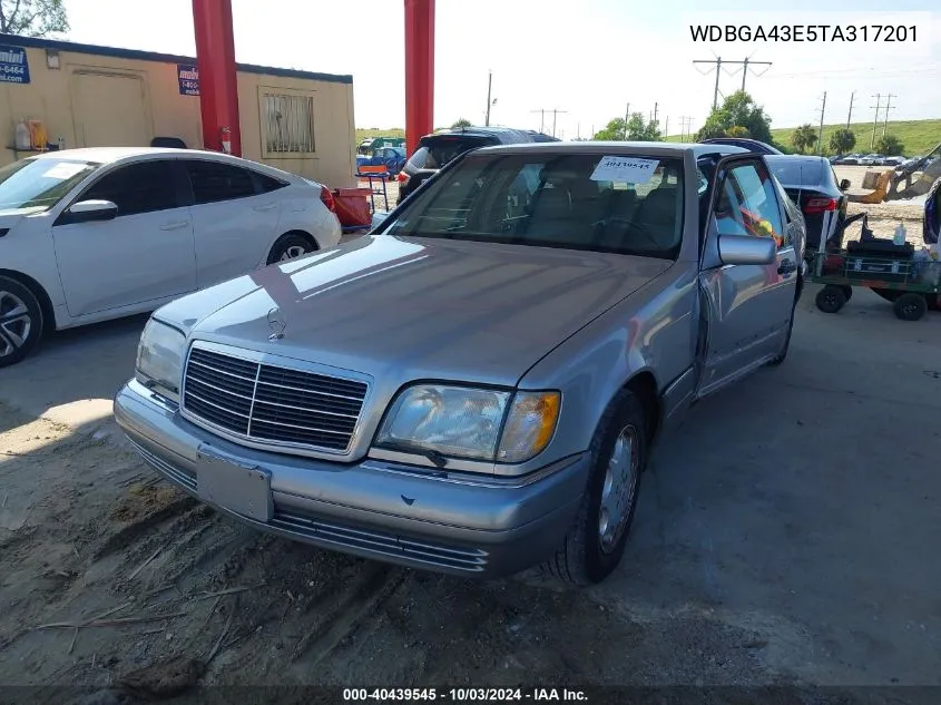 1996 Mercedes-Benz S 420 VIN: WDBGA43E5TA317201 Lot: 40439545