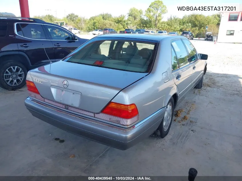 1996 Mercedes-Benz S 420 VIN: WDBGA43E5TA317201 Lot: 40439545