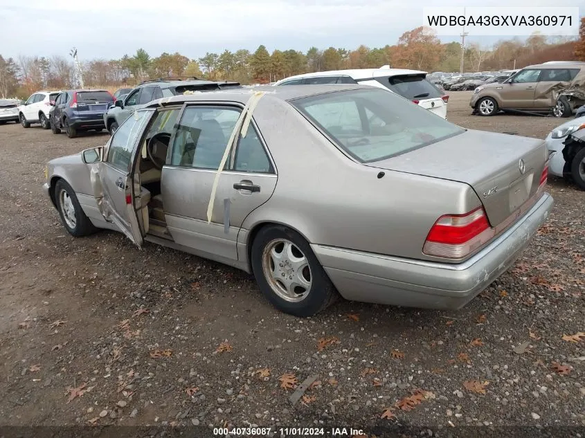 1997 Mercedes-Benz S 420 VIN: WDBGA43GXVA360971 Lot: 40736087