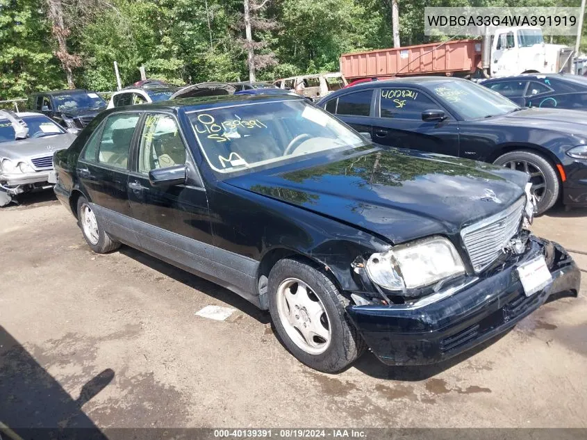 1998 Mercedes-Benz S 320 VIN: WDBGA33G4WA391919 Lot: 40139391