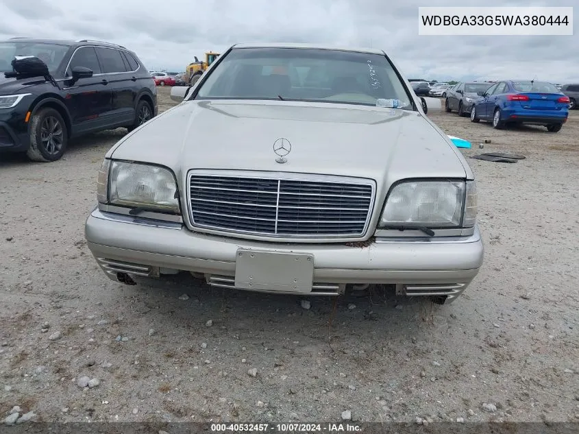 1998 Mercedes-Benz S 320 VIN: WDBGA33G5WA380444 Lot: 40532457