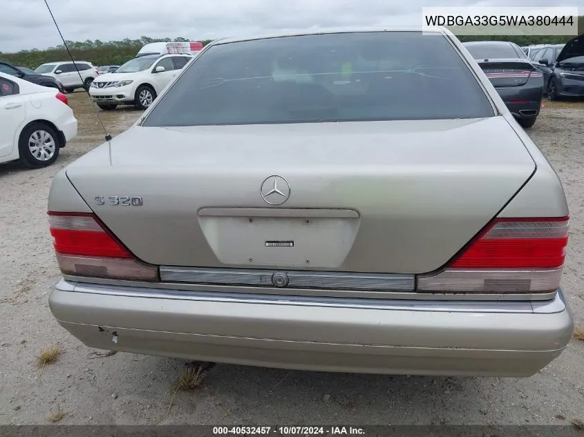 1998 Mercedes-Benz S 320 VIN: WDBGA33G5WA380444 Lot: 40532457