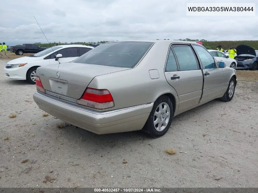 1998 Mercedes-Benz S 320 VIN: WDBGA33G5WA380444 Lot: 40532457