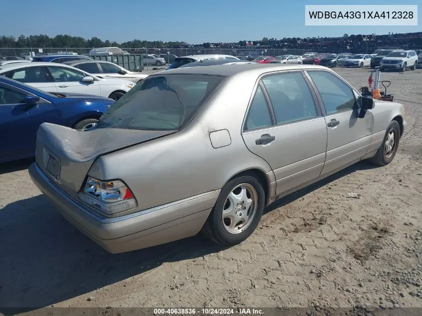 1999 Mercedes-Benz S 420 VIN: WDBGA43G1XA412328 Lot: 40638536