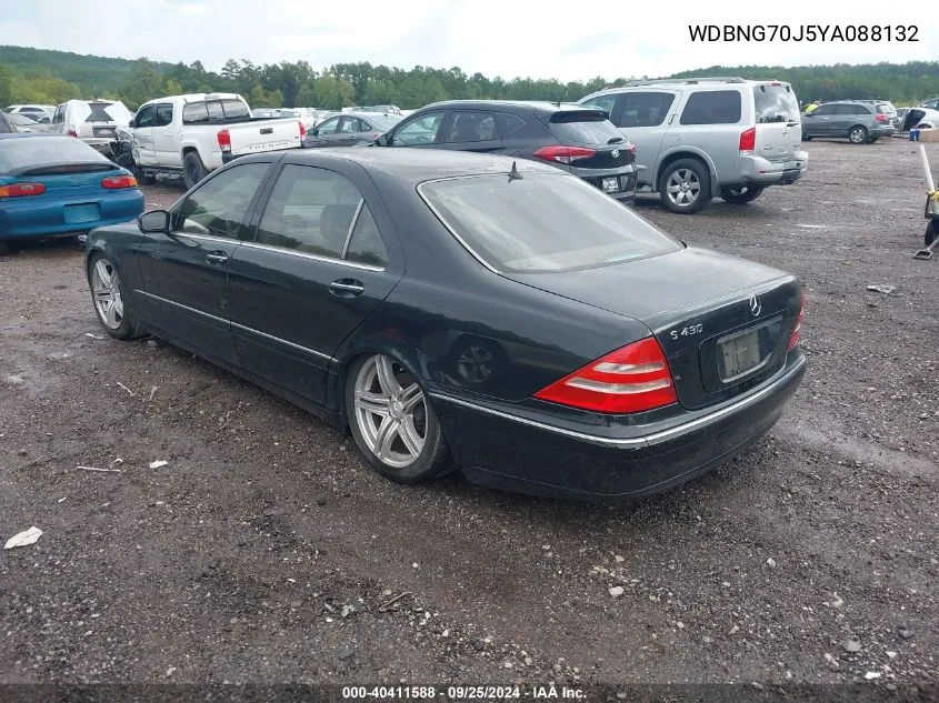 2000 Mercedes-Benz S 430 VIN: WDBNG70J5YA088132 Lot: 40411588