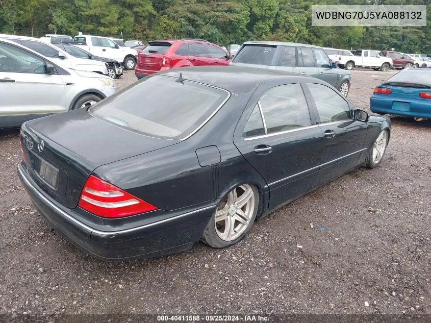 2000 Mercedes-Benz S 430 VIN: WDBNG70J5YA088132 Lot: 40411588